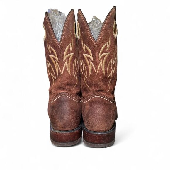Ariat Men’s 10.5D Western Cowboy Boots BR113 Brown Suede Square Toe Made in USA main image 6